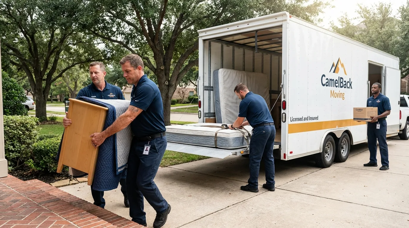 Crew loading residential truck for cross-state move from Fort Benton, MT