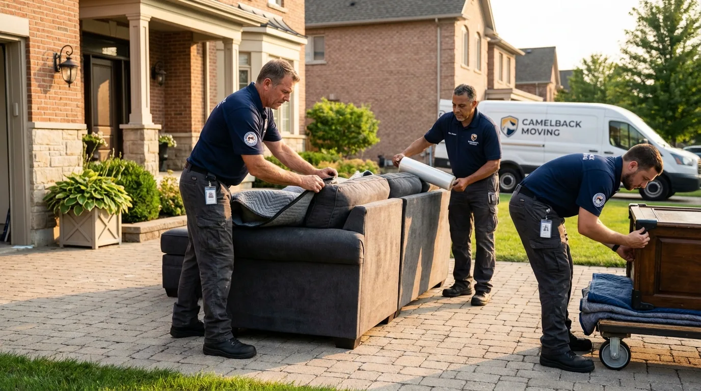 Large estate moving crew wrapping furniture in Fort Benton, MT